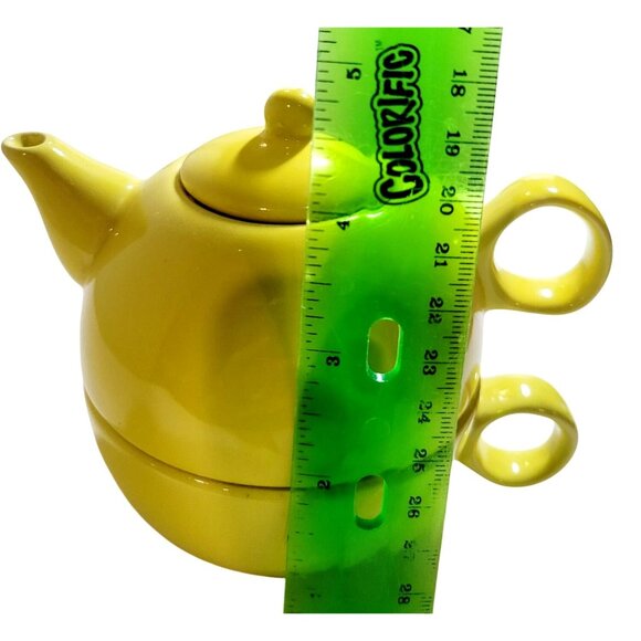 Vintage Teapot and Cup for One Old Amsterdam Porcelain Works 11 oz 4.5” H - Picture 10 of 13